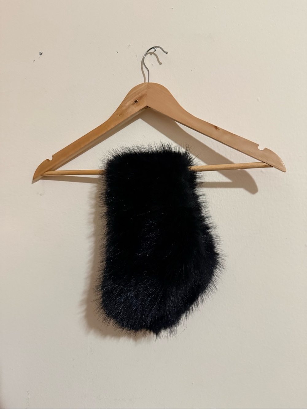 Zara Black Faux Fur Scarf Wrap